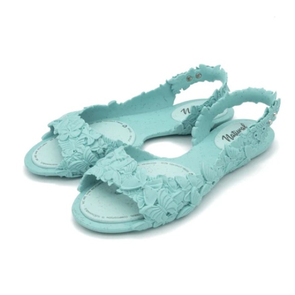 🆕 Sunies Sz 8.5 Eco Turquoise Butterfly Textured Shoes